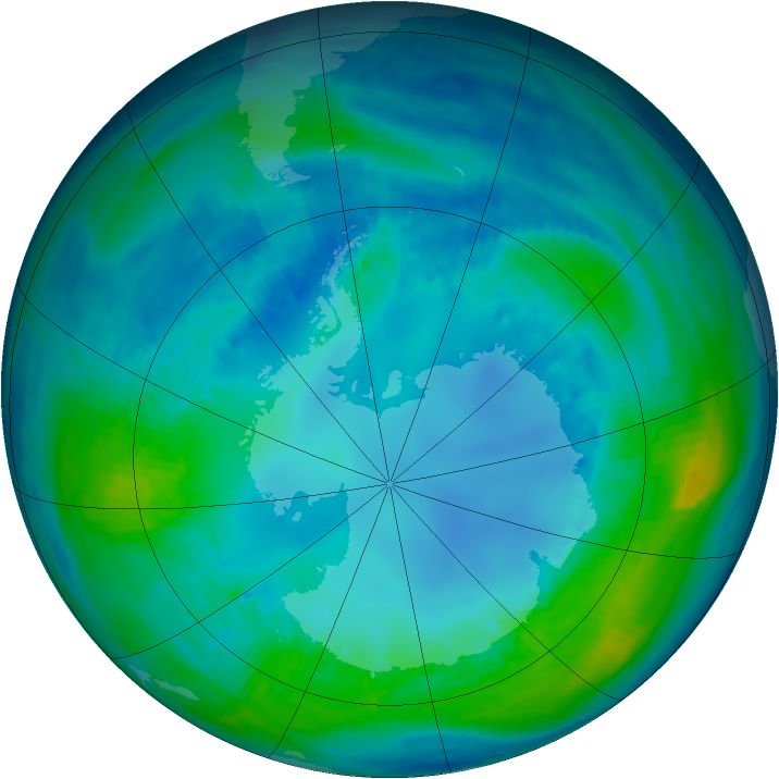 Antarctic ozone map for 03 May 1991